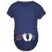 Maternity Top Short Sleeve Funny Pregnancy Tee Cute Pregnant Women T Shirts (Love Blue L)
