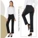 PUWEER Women's Dress Pants - Pull-On Straight Leg Work Slacks for Business Casual, Large Grey, 30 Inseam - Buy Online on GoSupps.com