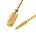 CGBE 2 pieces of nail miller attachments Wolfram carbide hard metal nail miller bits medium grain remove gel acrylic nail skin 3/32 inch gold milling milling bits for manicure pedicure cylinder + umbrella form form