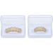 Hip Hop Teeth Grillz Iced Out CZ Vampire Grills Top & Bottom Tooth Set Halloween Cosplay Party Tooth Rapper Gift Gold upper teeth - Buy Online on GoSupps.com