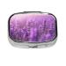 Pill Box 2 Compartment Medicine Pill Case Portable Travel Pillbox Pocket Pill Case Compact Pill Organizer Daily Pill Box to Hold Vitaminsromantic Purple Lavender Romantic Purple Lavender One Size