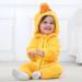 COOKY.D Baby Hooded Rompers | Winter Flannel Jumpsuit Pajamas | 24-30 Months | Duck Design - Buy Online on GoSupps.com