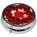 Canadian Maple Leaf Tours Portable Metal Pill Box | Round Mini 3-Compartment | Travel Must-Have for Small Pills | Hinged Design - Black - Buy Online on GoSupps.com