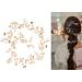 TQsuen Bride Wedding Crystal Hair Vine Hair Accessories  20 Inches Pearl and Crystal Beads Bridal Hair Vine Headband Wedding Head Pieces for Women and Girls  Gold