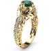 Goldenchen 14k Gold Filled Emerald Diamond Ring for Women - Anniversary Engagement Wedding Gemstone Ring (Size 8) - Buy Online on GoSupps.com