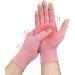 Donfri 1 Pairs Arthritis Gloves Fingerless for Women and Men - Pink  - 1 Pair - M