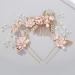 Elegant Gold Wedding Hair Jewelry Set - Sjbautyo 4-Piece Pearl & Flower Hair Comb for Brides - Strass Bridal Accessories - Buy Online on GoSupps.com
