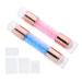 minkissy 4 Pcs Nail Stamp Manicure Silicone Stamper Nail Art Stamping Tools Nail Scraper Stamper Stamp Image Plate Nail Art Tools Manicure Art Stamper Silica Gel Nail Polish Double Sided 11.5X2X2CMx2pcs Blue Pinkx2pcs