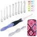 Lighted Crochet Hooks Set- Rechargeable Crochet Hook with Latest Case, 9 in 1 Interchangeable Heads Light Crochet Hooks with Accessories blue