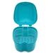 Genco Dental Denture Case - Denture Box with Strainer - Night Cleaner Bath for Retainer, Mouthguard, False Teeth - Teal - Buy Online on GoSupps.com