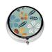 Light Coloured Floralround Pill Box 3 Compartment Round Pill Box Organizer Portable Travel Pill Box for Traveling.