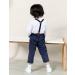 Mintgreen Baby Boy Wedding Outfit Set | Gentleman Suit Bodysuit with Suspender Trousers, Shirt, and Bow Tie | 9-12 Months | White Blue - Buy Online on GoSupps.com