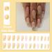 MISUD 24pcs Long Coffin Press on Nails - Bling Gold Glitter & Elegant Nude Pink Gel False Nails with Design - Buy Online on GoSupps.com