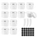 Draderch 12 pieces 50 ml jar white empty Tiegel with lid mini spatula label plastic sample container Round lip balm Title for cosmetics cream lotion ointments essential oils