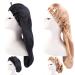 Ladaypoa 2 pieces long satin hair hood girls silky hat women long satin hood sleeping hat to sleep extra big satin sleeping cap for long curly hair protection unit size black+khaki