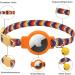 Mouyou Airtag Cat Neck Band | Adjustable Soft Nylon Collar with Bell & Safety Clasp | Orange Gradient Pattern | Fits 22-34cm - Buy Online on GoSupps.com
