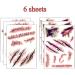 Large Horror Fake Bloody Wound Stitch Scar Temporary Tattoo Stickers - 6Pcs - Buy Online on GoSupps.com