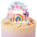 Unicorn Cake Toppers Rainbow Party Decorations Unicorn Cake Decorations for Kids Birthday Baby Shower Wedding Party Supplies Multicolor-b