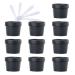 Tianzd 10 pieces 100 ml Black empty cans with lid cream box plastic screw can perpendicular 100 g empty box cosmetic container masking shell hinge for mask mud bath salt cream ointment 5 pieces spatula 100ml black