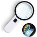 Magnifying Glass 12 LED Lighted Magnifier Magnifier 30X Magnifying Glass with Light Handheld Large Magnifying Glass Magnifier