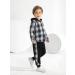 Boys Hoodie Plaid Sweatshirt & Pants Set | Toddler Kids Outfit 5-6 Years | Dark Blue Plaid Tracksuit School Playsuit - Buy Online on GoSupps.com