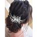 Yean Bride Leaf Pearl Wedding Hair Comb - Rhinestone Hair Accessories (Silver) - Buy Online on GoSupps.com