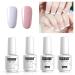 Vishine French Manicure Gel Polish Kit - White Pink Pedicure Set with Top and Base Coat - Buy Online on GoSupps.com