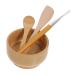 Housoutil 1 Set Four Piece Facial Bowl Silicone Brush Beauty Tools Skin Care Spatula Skincare Tool Skin Care Tools Facial Mixing Bowl Wooden The Makeup Stick