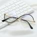 Buy Kachawoo Half Rimless Eyeglasses - S Shape Metal Round Anti Blue Light Glasses - Black Gold Frame - International Shipping Available - Buy Online on GoSupps.com