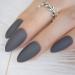 False Nails Fashion Smoky Gray Matte Stiletto Fake Nails Soft Good Feel Almond Pointed Press On Oval Frosted Full Cover False Nail Art Tips Matte Grey - Buy Online on GoSupps.com