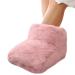 USB foot warmer |Fully wrapped foot warmers under the desk thickened comfortable foot warmers soft heated slippers for home at work winter gifts pink