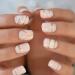 Nude Gold Line Medium Square Glossy False Nails 24pcs