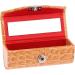 F Fityle Orange Soft Leather Organizer Bag with Lipstick Case Ideal for Wallets & Cosmetics Storage Set with Mirror - Buy Online on GoSupps.com