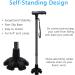 XSL Cane Tips - 34 Inch Heavy Duty Rubber Replacement, Self Standing Walking Canes with 6 Prong Rubber Foot Pad - Buy Online on GoSupps.com