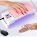 Hand Pillow Nail Lamp 72W UV Light for Nails Nail Dryer Gel Nail Polish Curing LED UV Light with 3 Timers for Fingernail Toenail Salon (Pink)