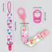4 Pack Pink Pacifier Clips for Girls | Silicone Binky Clips with Adapters for Teething Toys | Baby Shower Gift - Buy Online on GoSupps.com