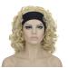 Lydell 12" M Super Curly Wigs Pale Blonde Synthetic Hair Headband Wigs #613