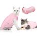 Ouuonno wound surgery recovery suit for cats in abdominal wounds or skin diseases after operation pajama suit e-collar alternative for cats pink medium