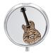 Pill Box Pill Case 3 Compartment Travel Pill Box Guitar Design Printing Small Pill Box Portable Medicine Pill Case Pill Organizer for Purse & Pocket for Travel Handbag (Round)
