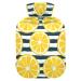 Hot Water Bottles with Cover Lemon Slices Dark Stripes Hot Water Bag for Pain Relief Period Cramps Hot Pack 2 Liter