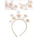 SOLUSTRE Star Headband Christmas Lovely Glitter Pentagram Crowns Hair Band for Birthday Holiday Festival Party Costume Silver Gold - Buy Online on GoSupps.com