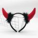 amangul Glitter Horn Headband Devil Horns Headband Halloween Horns Headband Cosplay Fancy Dress Photo Props Hair Accessory(Color Light Cloth Bl) - Buy Online on GoSupps.com