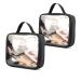 TSA Approved Clear Toiletry Bag ,DARIN 2PC Travel Makeup Bag Zipper Cosmetic Pouch , Airline 3-1-1 Rule Carry-On Flight Liquid Bag For Women and Men- ( One Size-Clear Black) 2 Black