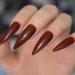 Stiletto Nails Long Pure Color Shiny Acrylic - 24pcs Reusable Easy Apply Set | Shop Internationally - Buy Online on GoSupps.com