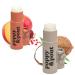 Poppy & Pout Jumbo Lip Balm 2 Pack All Natural Lip Balms & Moisturizers Hydrates with Beeswax Vitamin E Organic Coconut Island Coconut & Pomegranate Peach