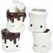 Lot de 4 tasses d coratives en chocolat chaud avec visage souriant. Le chocolat chaud pr cieux assaille les tasses amusantes de l'eau du chocolat chaud 160 ml - Buy Online on GoSupps.com