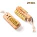 2 Pack Wooden Nail Brushes for Cleaning Fingernails - Dual-sided Nail Scrub Brush with Hanging Rope - Beechwood Construction - Buy Online on GoSupps.com