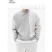 Surenow Men's Patchwork Crewneck Sweatshirt - Lightweight Terry Long-Sleeve Pullover Shirt for Casual Workouts - Grey, Medium - Buy Online on GoSupps.com