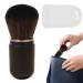Retractable Makeup Brushes | Portable Makeup Brush Retractable Compact Portable Makeup Travel Blush Lid-Included Soft Bristles for Powder black