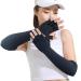 SHIFANQI Copper Long Arthritis Gloves - Copper Infused Extra Long Fit Compression Glove for Women & Men Computer Typing Carpal Tunnel and Support Wrist Hands Pain Relief 1 Pair (Medium) Medium Black